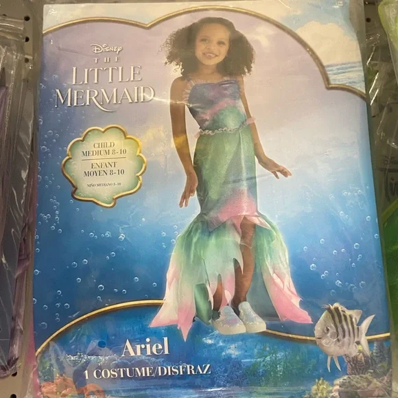 New! Kids' Ariel Costume - The Little Mermaid Movie 2023 Child Medium 8-10 - Picture 5 of 6